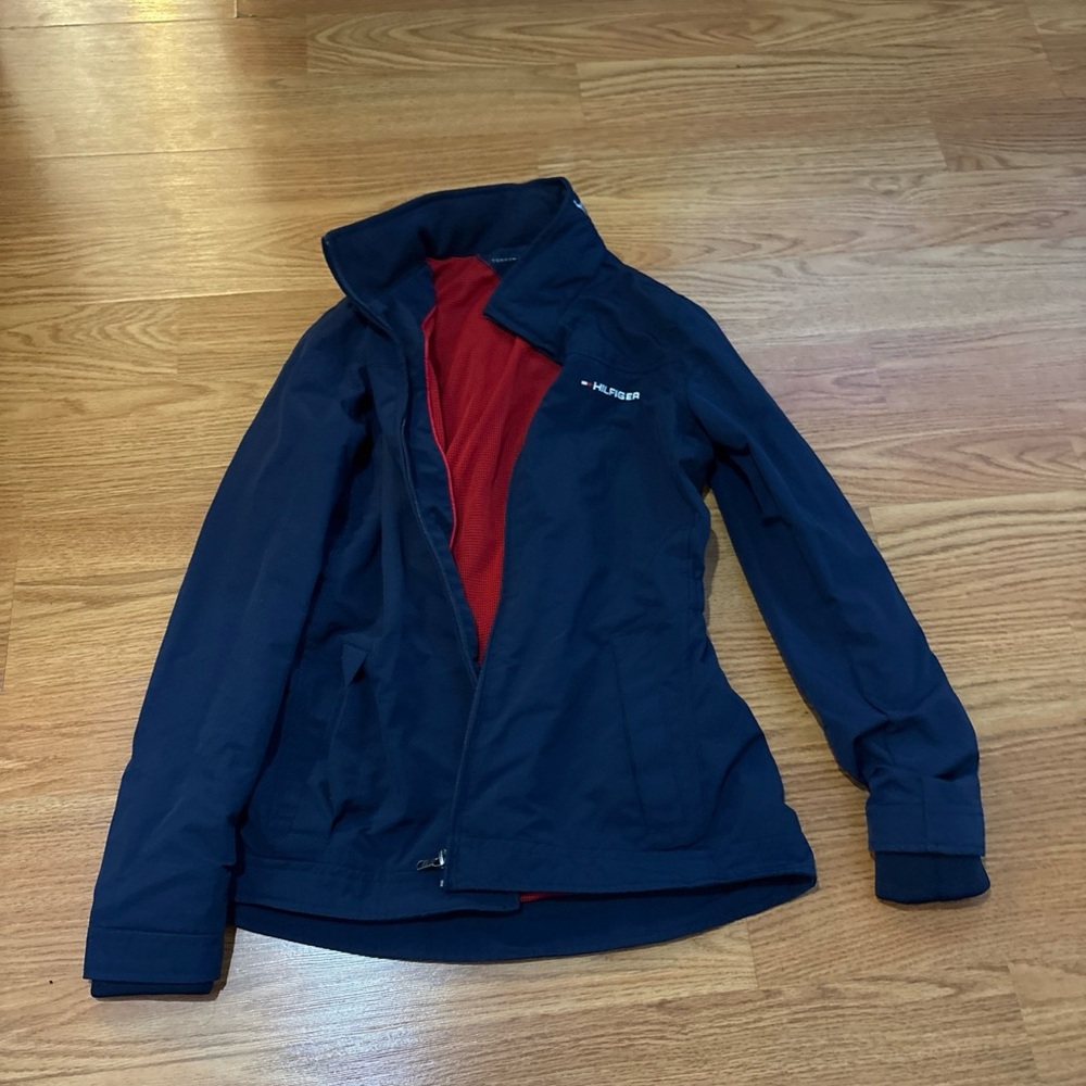 Tommy Hilfiger Women's Red and Navy Ski Jacket